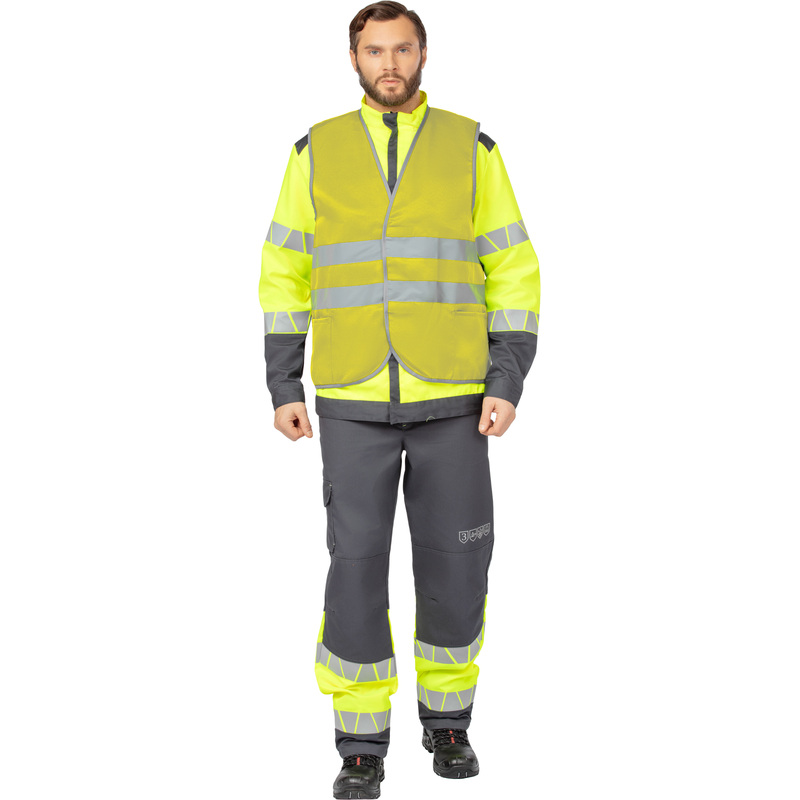 Изображение товара Жилет рабочий летний Тип 1Т с СОП жёлтый размеры 52-54 рост 170-176