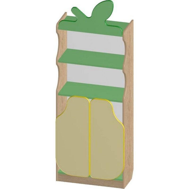 Изображение товара Детский стеллаж Груша МЦ-722 из ЛДСП в виде груши с дверцами и полками