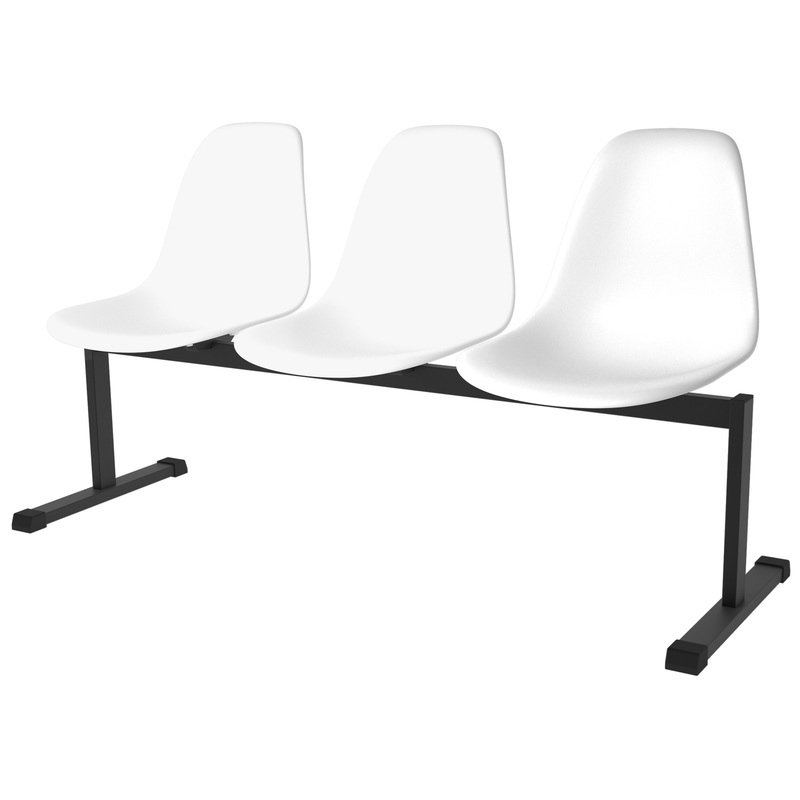 Изображение товара Многоместная секция Темп СМ111/2-03 белый/черный муар для общественных зон 3 места