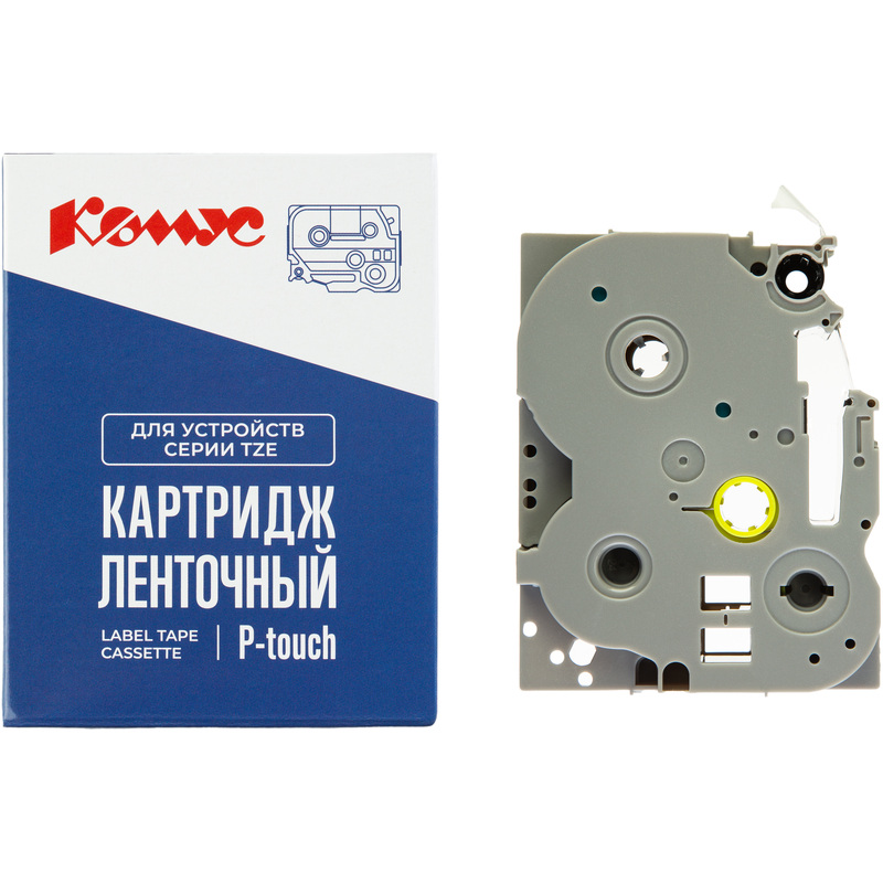 Изображение товара Картридж Комус TZE-262 для принтера этикеток Brother 36 мм 8 м белый с красным шрифтом