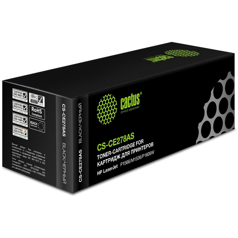 Изображение товара Картридж лазерный Cactus 78A CS-CE278AS для HP черный совместимый