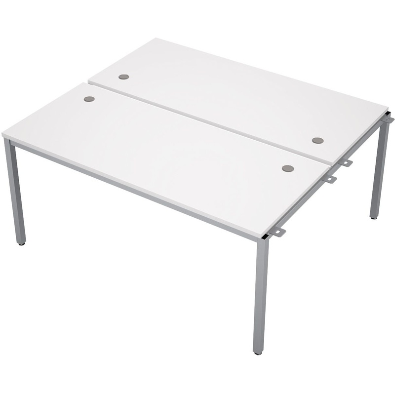 Изображение товара Элемент Avance 6МБН.274 офисный модуль из ЛДСП и металла белый и алюминий матовый