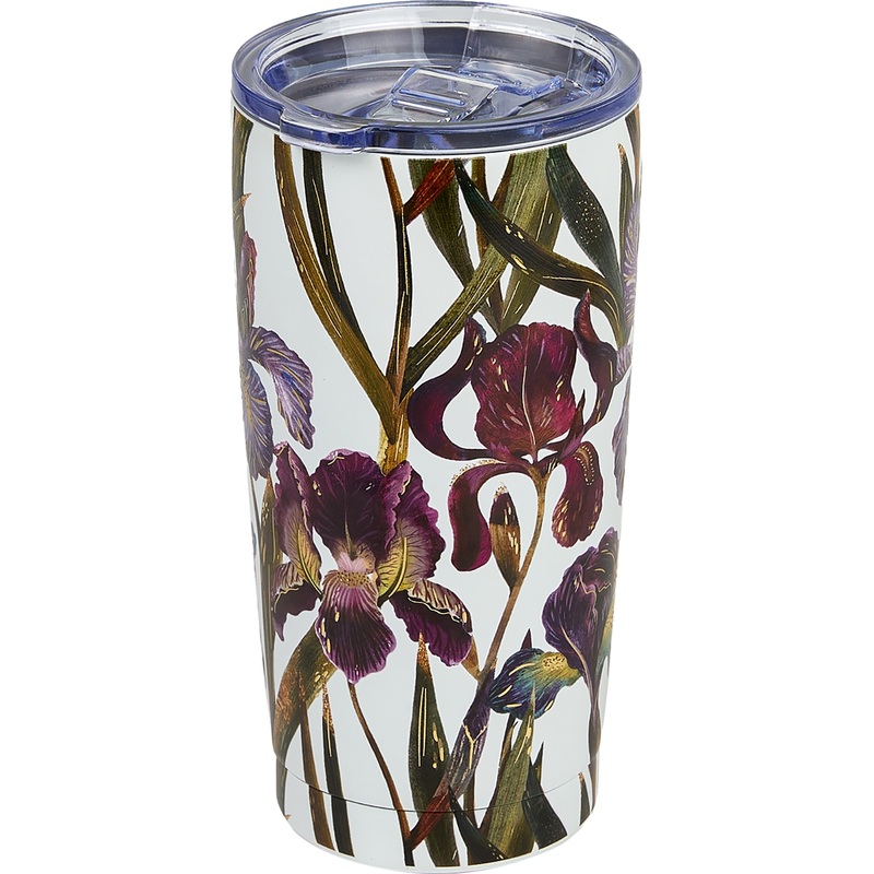 Изображение товара Термокружка Bruno Visconti Flora Ирисы 600 мл белая/фиолетовая
