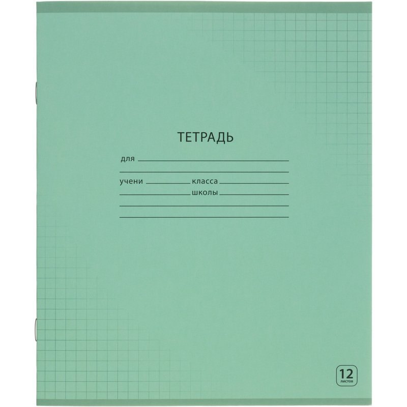 Изображение товара Школьная тетрадь Выбор есть А5 12 листов в клетку зеленая упаковка 20 шт