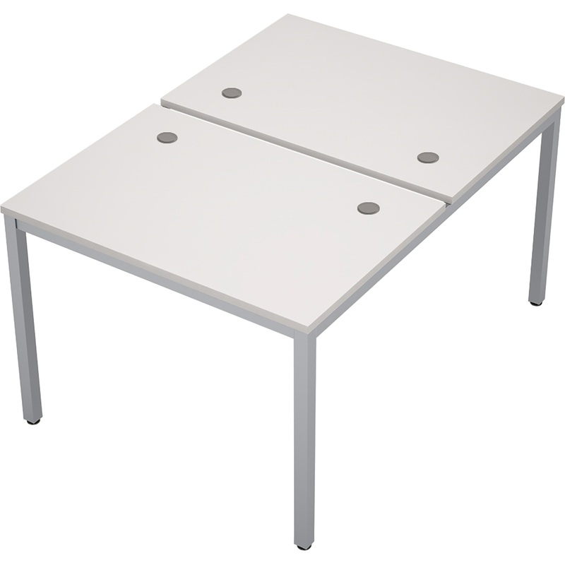 Изображение товара Стол приставной Avance 6МБ.277 двухместный (белый/алюминий матовый, 1000х1435х750 мм)