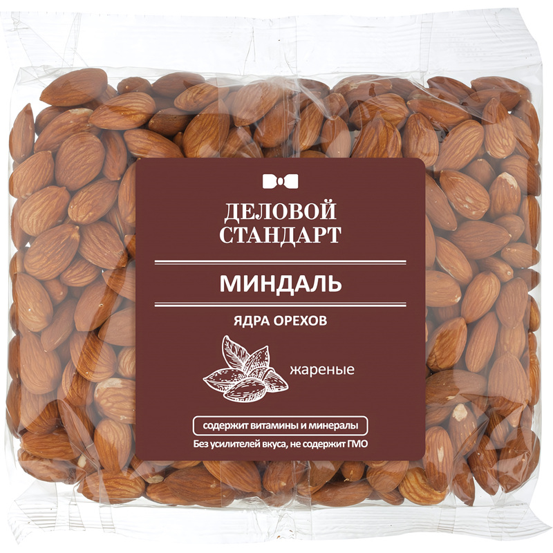 Изображение товара Миндаль жареный Деловой Стандарт 500 г натуральный вкус и качество