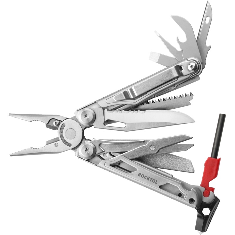 Изображение товара Мультитул Rocktol 21 функция серебристый многофункциональный инструмент с 22 опциями