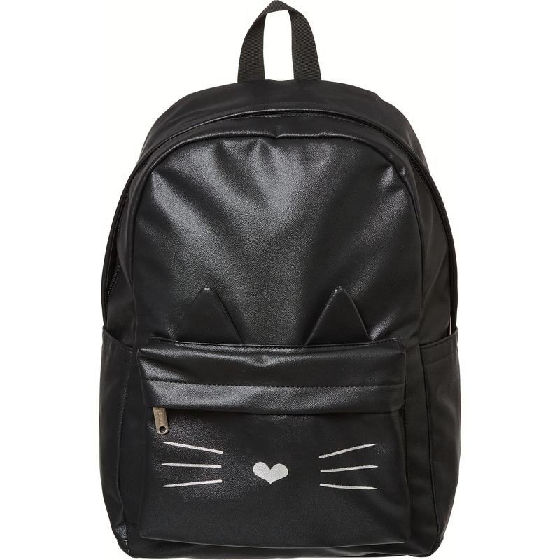 Изображение товара Рюкзак Комус Класс №1 School Kitty черный блестящая экокожа 17 л