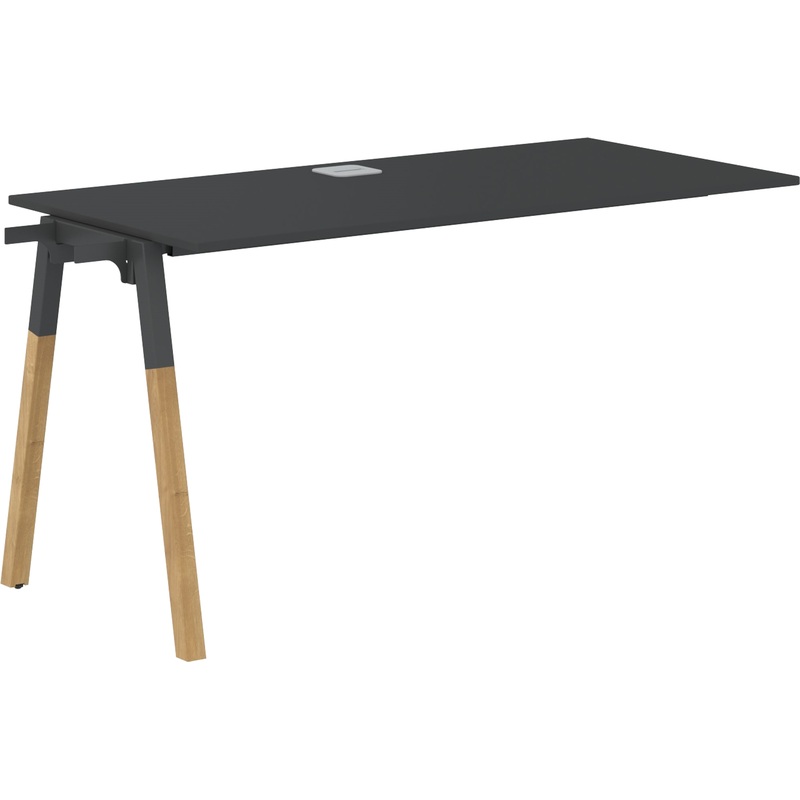 Изображение товара Стол приставной Forta FIST 1367 бук/чёрный графит 1380х670х733 мм