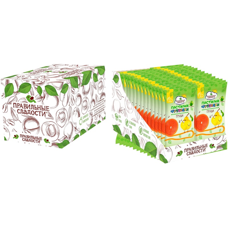 Изображение товара Пастилки Правильные сладости Фрутилки груша (30 штук по 15 г)