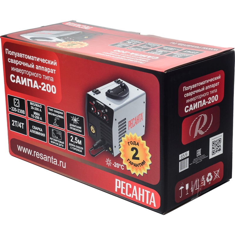 Изображение товара Профессиональный инверторный сварочный аппарат Ресанта САИПА-200 200А