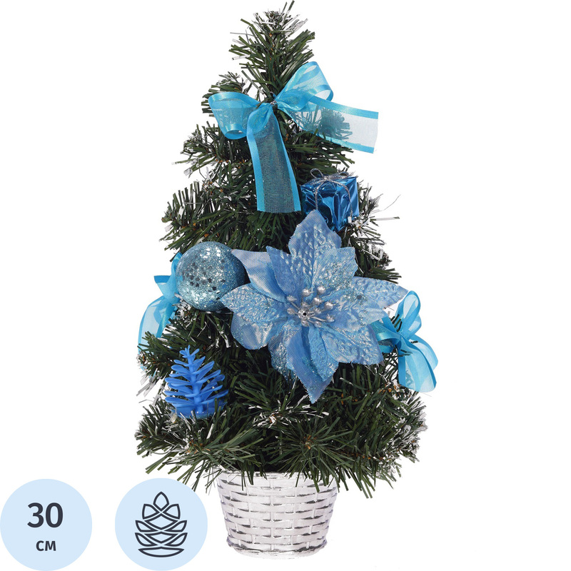 Изображение товара Елка искусственная настольная 30 см с украшениями