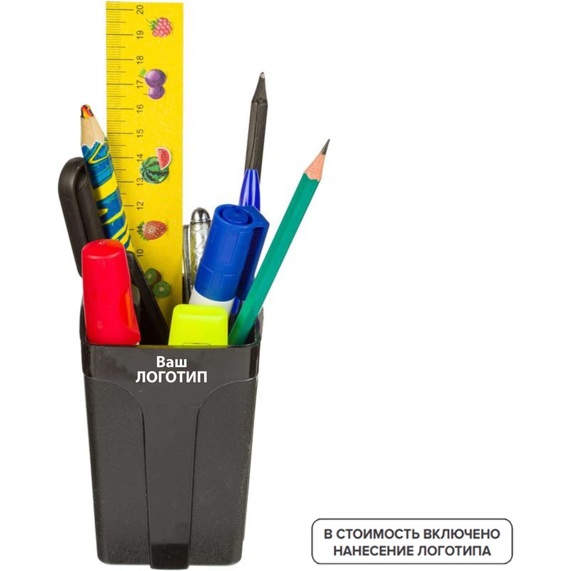 Изображение товара Подставка-стакан Attache City черная с нанесением логотипа 200 штук