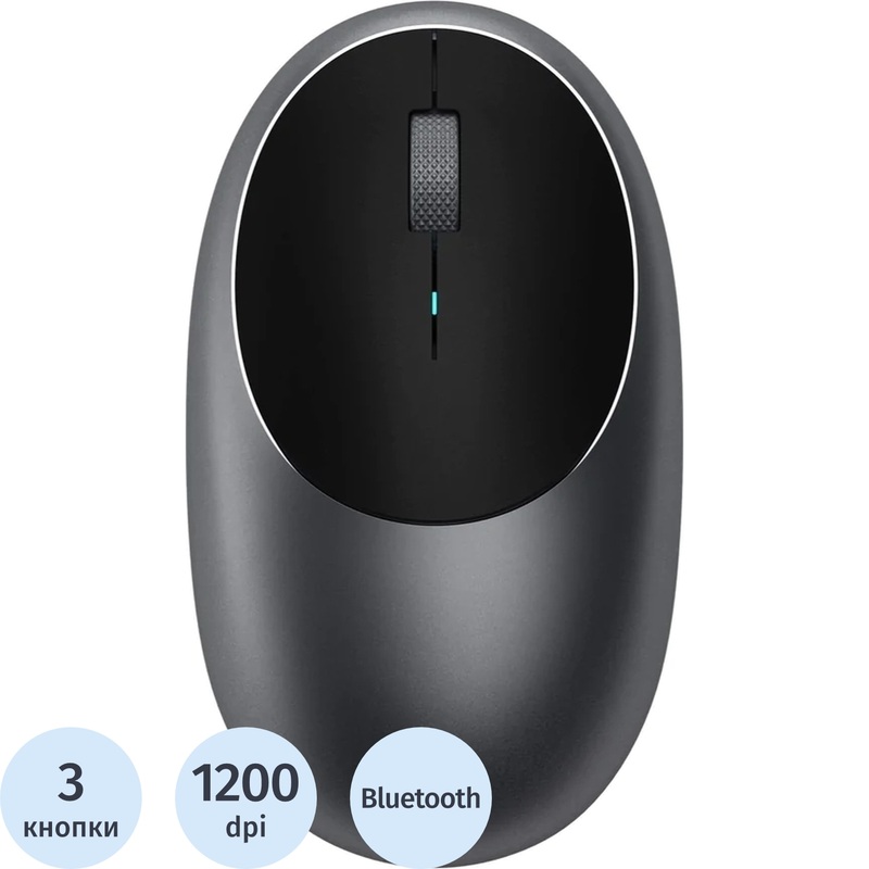 Изображение товара Беспроводная мышь Satechi M1 серого цвета оптическая Bluetooth с аккумулятором