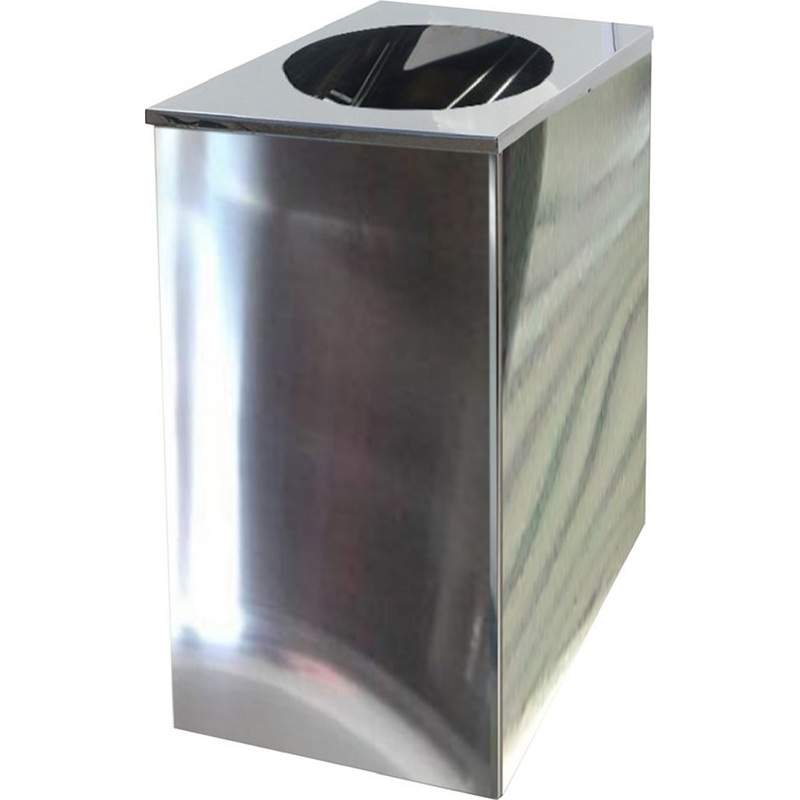 Изображение товара Уличная урна Квадро-26 80 л нержавеющая сталь анкерное крепление