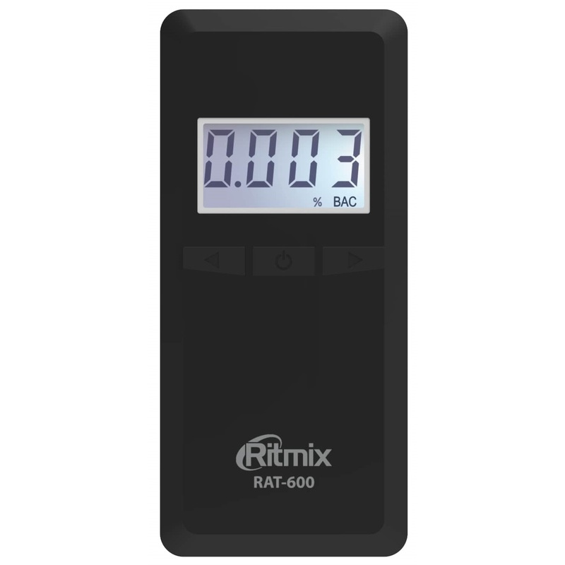 Изображение товара Алкотестер Ritmix RAT-600 электрохимический компактный с дисплеем и сменными мундштуками