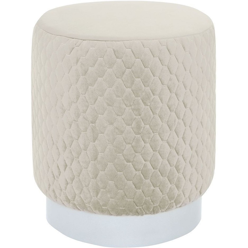 Изображение товара Пуф Honey кремовый велюровый 350x350x400 мм классический стиль