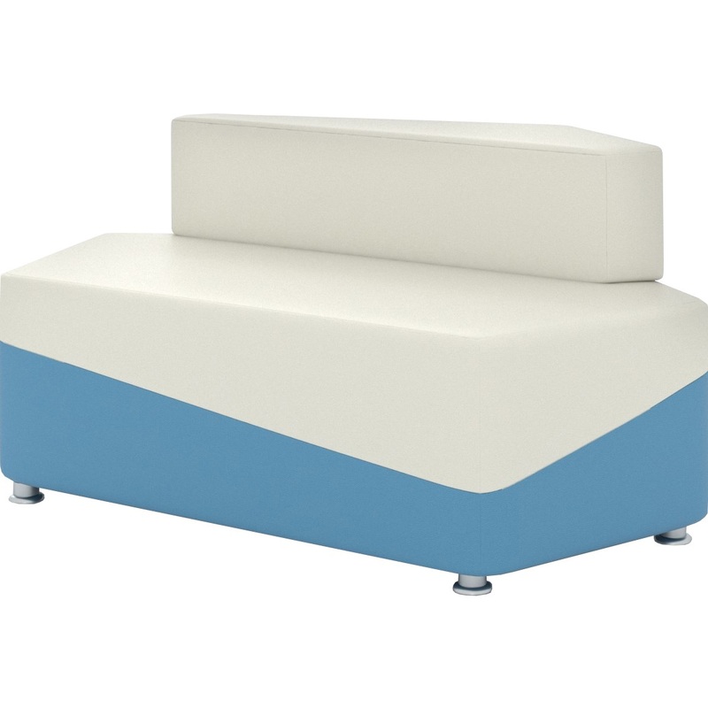 Изображение товара Модуль дивана прямой Lines 2-М 2D5R двухместный синяя белая искусственная кожа