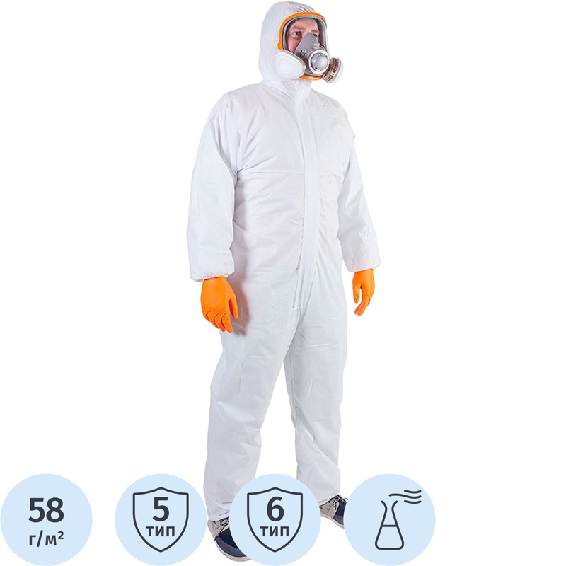 Изображение товара Комбинезон одноразовый защитный Jeta Safety JPC58 белый M