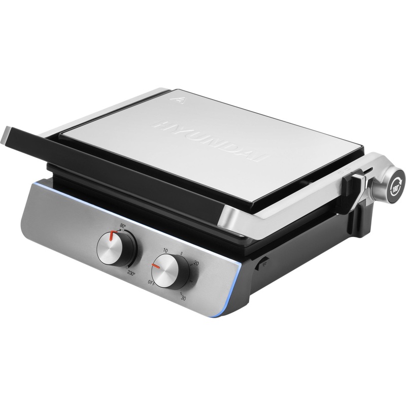 Изображение товара Электрогриль Hyundai HYG-4046 с мощностью 2200Вт и механическим управлением