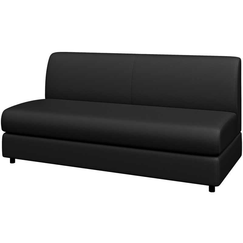 Изображение товара Трехместный модуль диван Матрикс из искусственной кожи черный