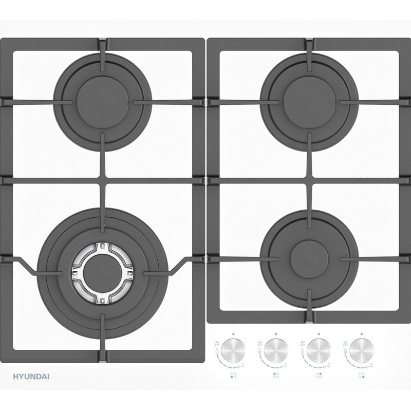 Изображение товара Газовая варочная панель Hyundai HHG 6436 WG 4 конфорки закалённое стекло