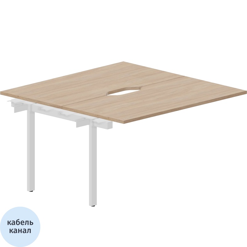 Изображение товара Стол прямой Arena дуб светлый/белый 1380х1366х750 мм офисный рабочий стол