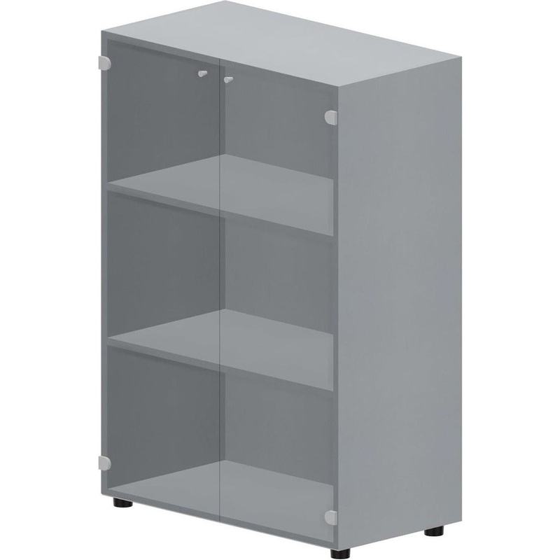 Изображение товара Шкаф для документов Artwood OMMS564TNTI со стеклом серый 800x440x1180 мм