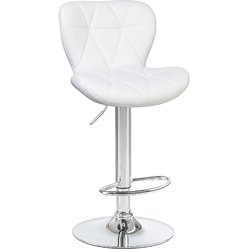 Изображение товара Барный стул Dobrin Barny белый хром искусственная кожа металл с регулировкой