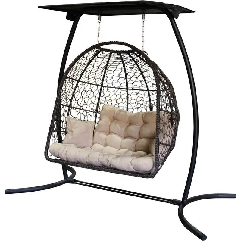 Изображение товара Кресло подвесное Беатрис 180 кг, тёмно-коричневый/чёрный/бежевый, 1230x2240x1970 мм