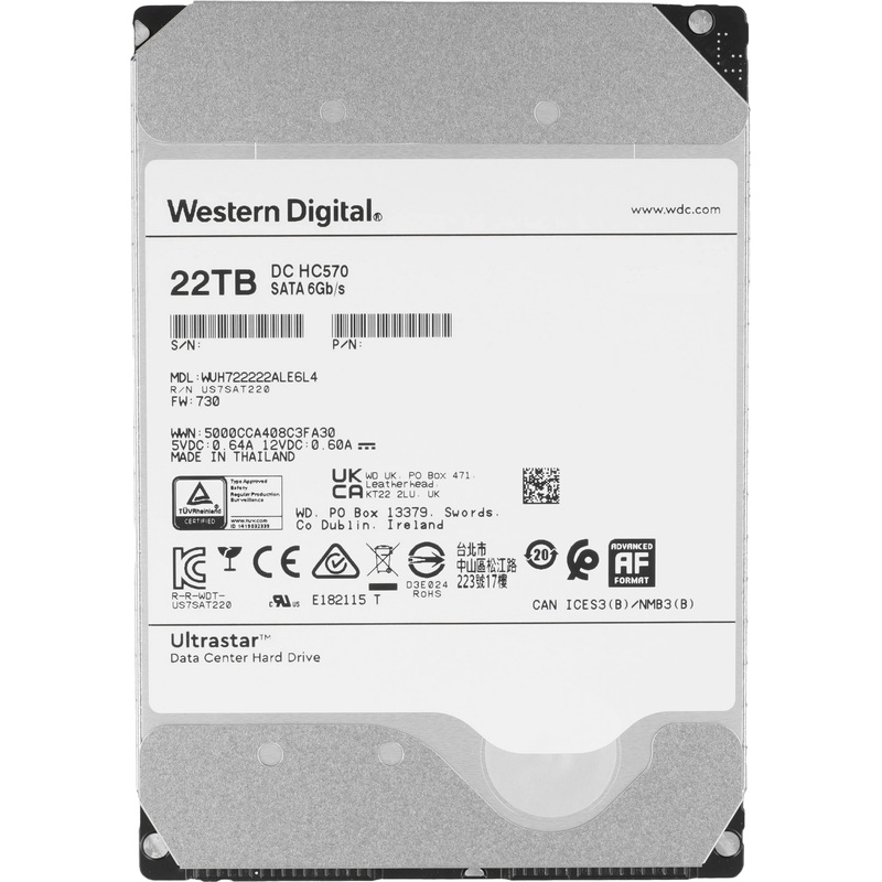 Изображение товара Жёсткий диск Western Digital 22 ТБ SATA 3.5 дюйма для серверов