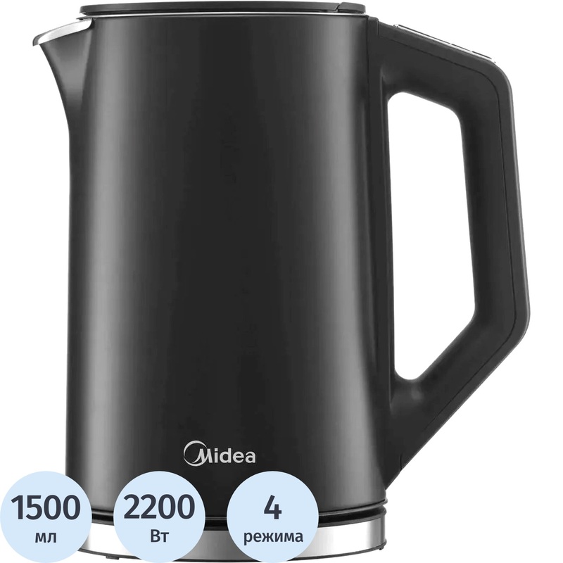 Изображение товара Электрический чайник Midea MK-9093 серый 1.5л мощность 2200 Вт с фильтром и терморегулятором
