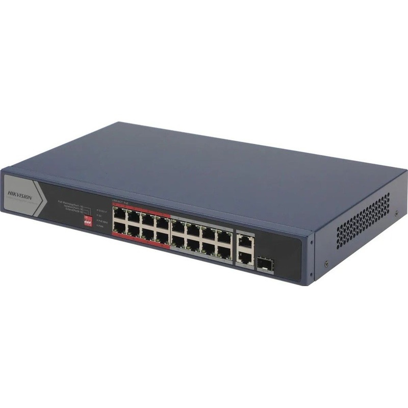 Изображение товара Коммутатор Hikvision DS-3E0318P-E/M с 16 PoE портами