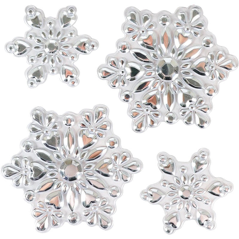 Изображение товара Новогодняя наклейка на окна и стены Miland зимние снежинки 18x18 см 4шт серебристые