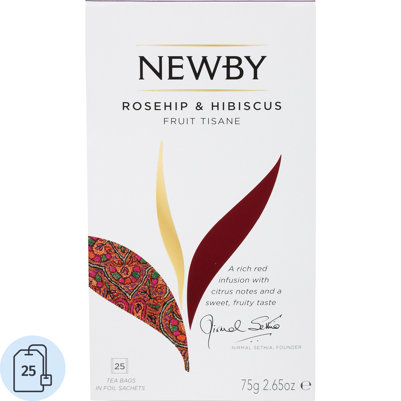 Изображение товара Фруктовый травяной чай Newby Rosehip & Hibiscus 25 пакетиков натуральный напиток