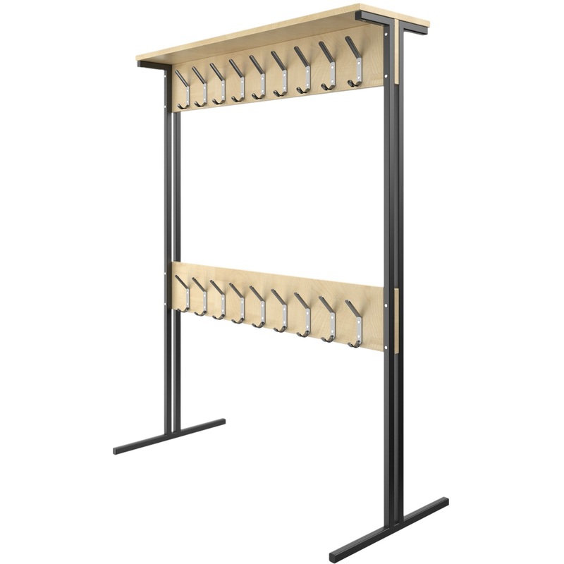 Изображение товара Уценка. Вешалка напольная двухсторонняя (клён/чёрный, 1200х550х1600 мм)