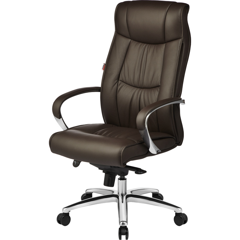 Изображение товара Кресло для руководителя Easy Chair EChair-534 TL коричневое натуральная кожа хромированный металл