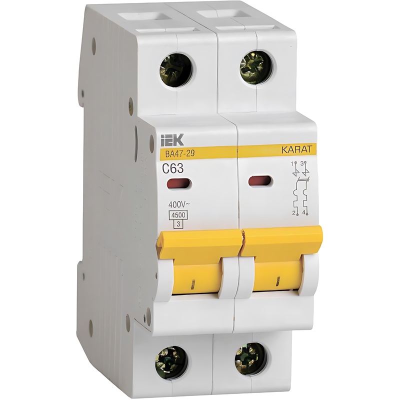 Изображение товара Автоматический выключатель IEK MVA20-2-063-C 63А для защиты цепей
