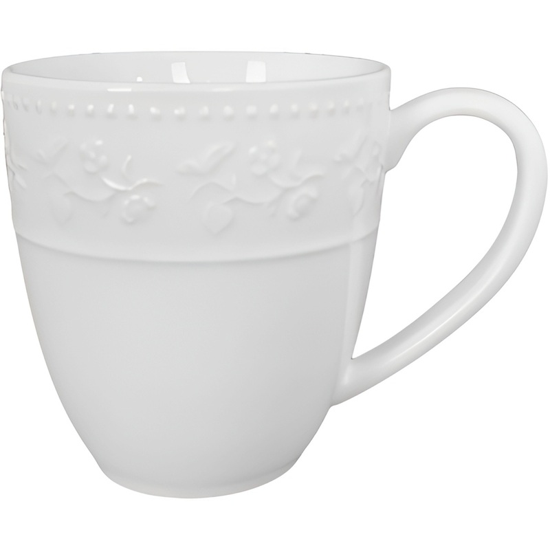 Изображение товара Фарфоровая кружка Casa di Fortuna Primavera 350 мл, белая, изящный дизайн
