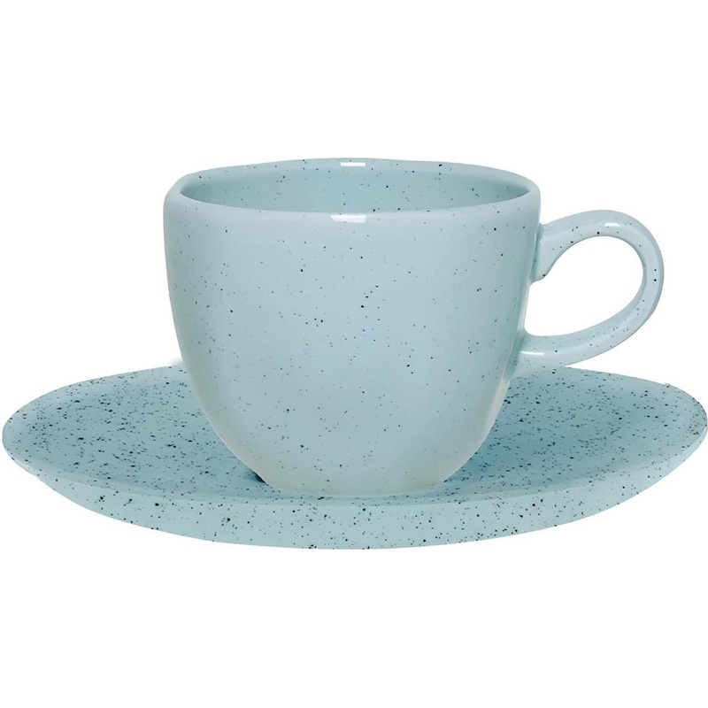 Изображение товара Фарфоровая чайная пара Oxford Ryo Bluy Bay 220 мл голубой коричневый дизайн