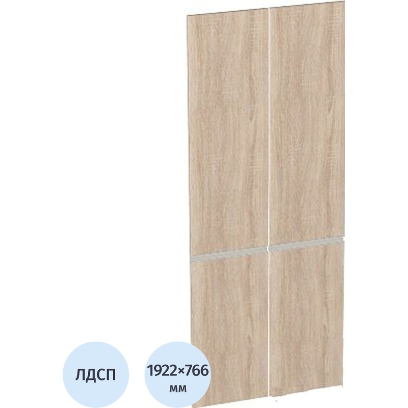 Изображение товара Двери высокие Vita из ЛДСП дуб сонома 766х1922 мм (2 шт)