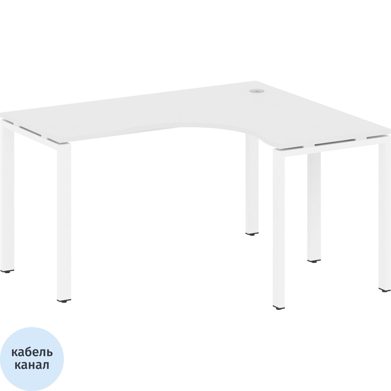 Изображение товара Эргономичный стол Metal System Style БП.СА-3 Пр правый белый 1400х1200х750 мм