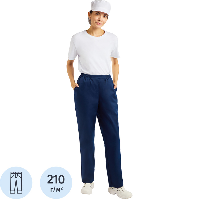 Изображение товара Брюки для пищевого производства на резинке у17-БР ХАССП синий твил 52-54
