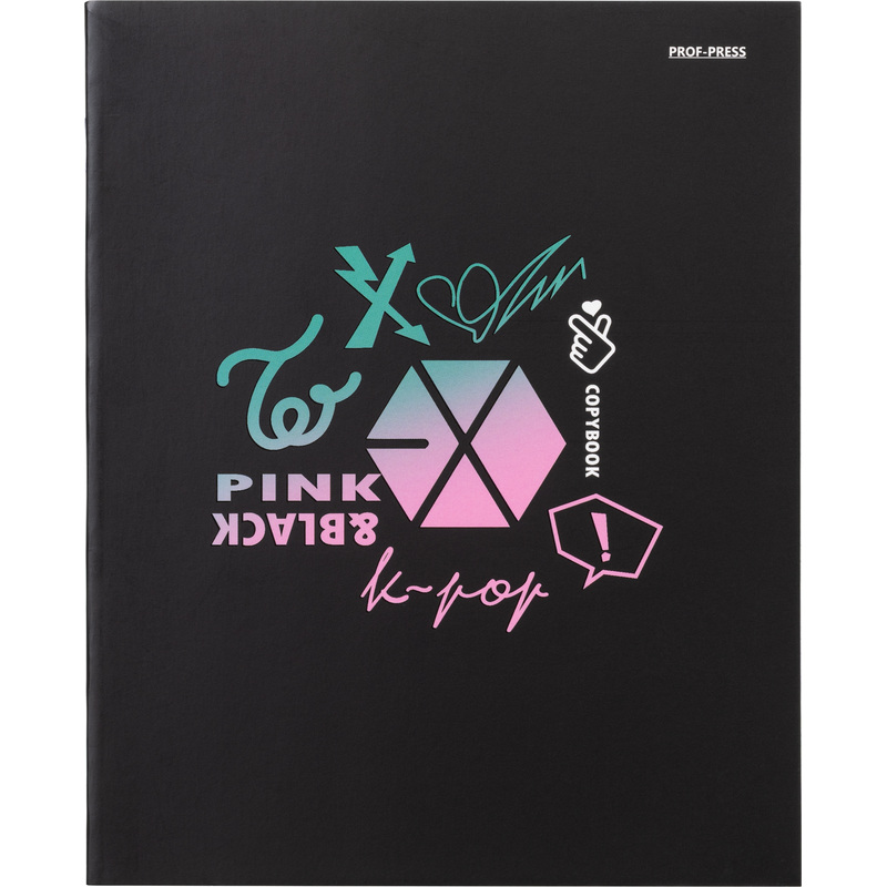 Изображение товара Тетрадь общая A5 48 листов в клетку на скрепках с чёрной обложкой