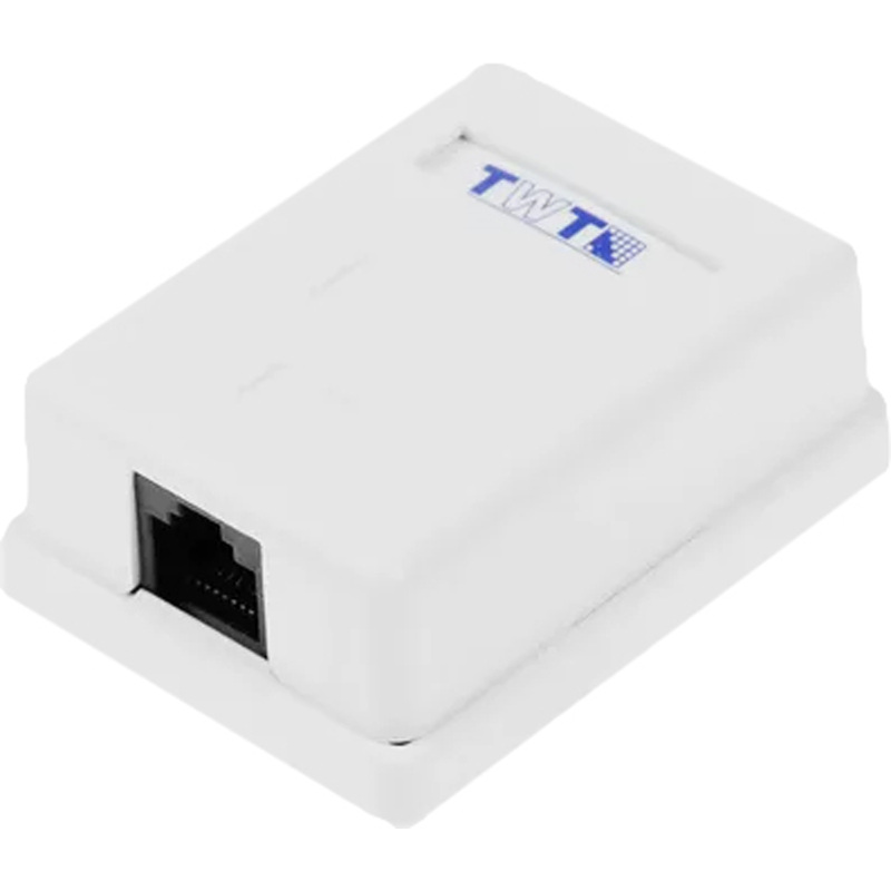 Изображение товара Розетка RJ-45 cat 5e TWT-SM1-45-WH белая для Ethernet сетей