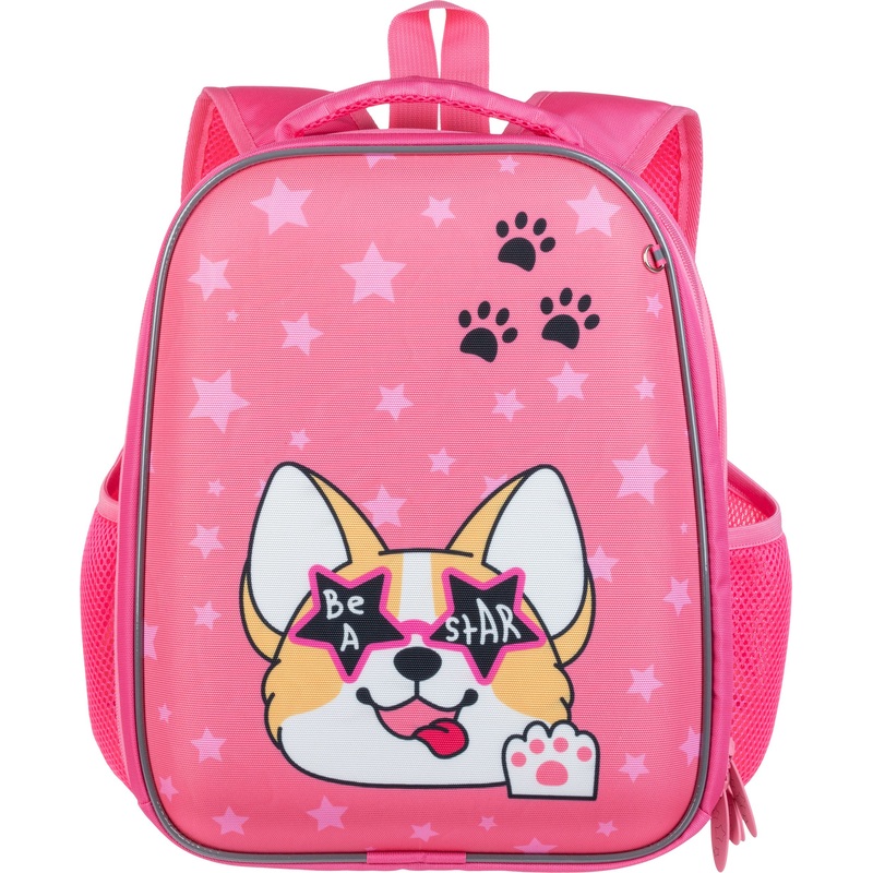 Изображение товара Детский школьный ранец Комус Класс Light Корги в очках розовый для девочек