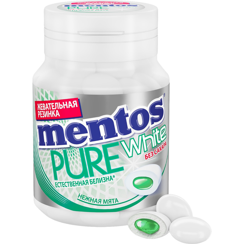 Изображение товара Жевательная резинка Mentos Pure Fresh Нежная мята 54 г