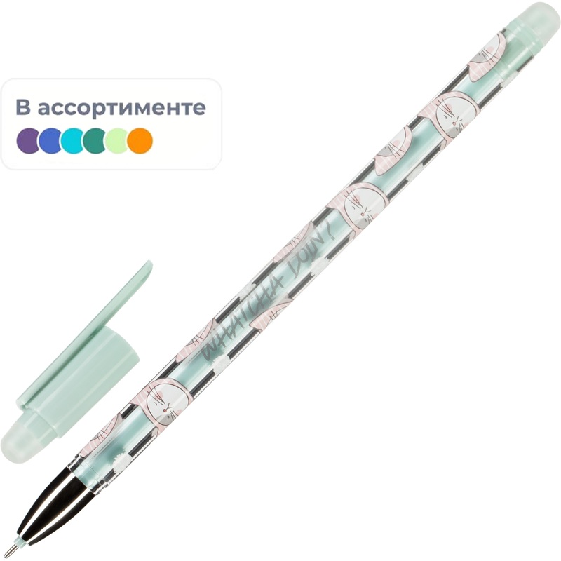 Изображение товара Ручка гелевая со стираемыми чернилами M&G So Many Cats синяя (толщина линии 0.35 мм, AKP65872)