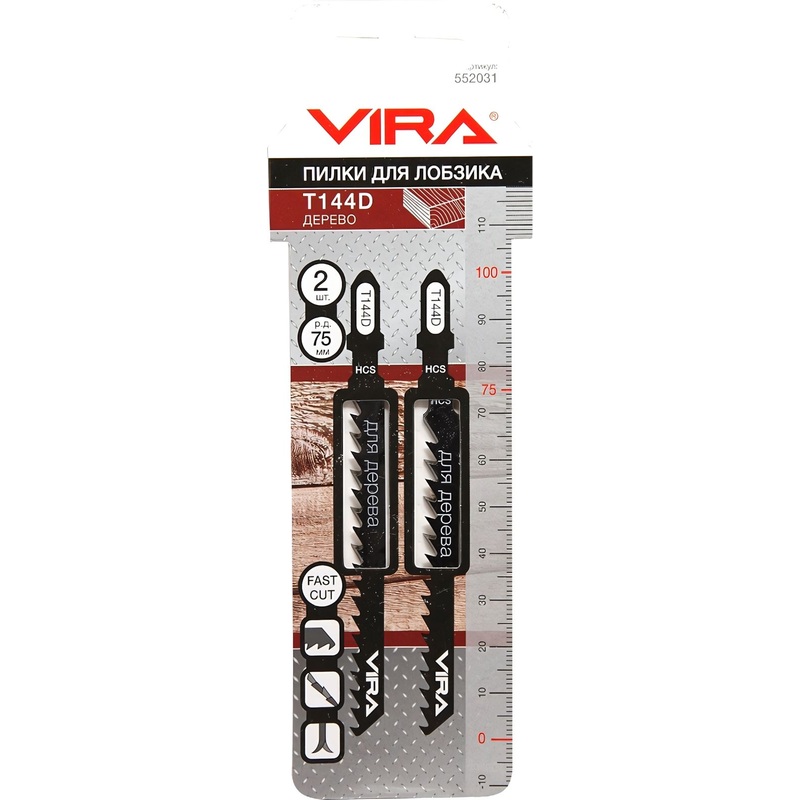 Изображение товара Пилки для лобзика Vira Rage T144D 2 шт для дерева и пластика