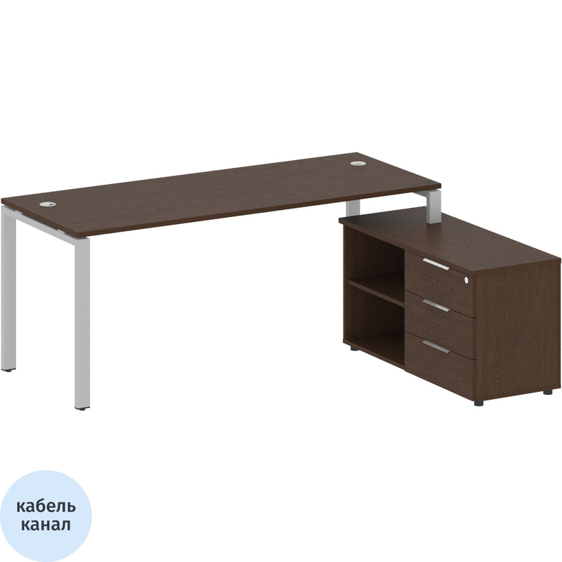 Изображение товара Стол угловой Metal System Style БП.РС-СТС-2.5 Пр правый с тумбой